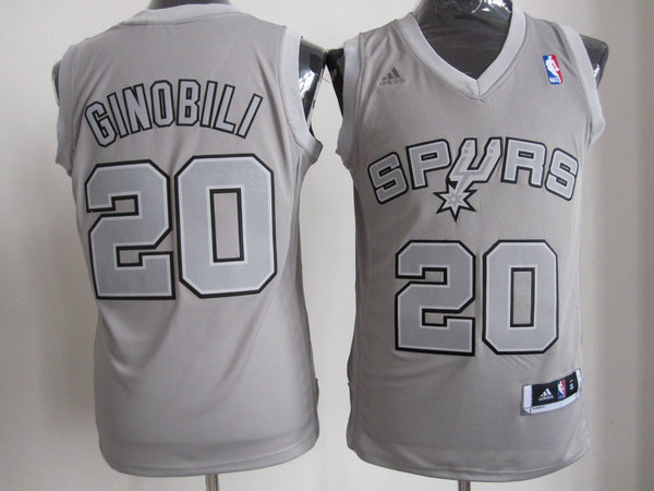  NBA San Antonio Spurs 20 Manu Ginobili Big Color Fashion Swingman Christmas Day Gray Jerseys